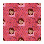 brunette girl emoji Medium Glasses Cloth (2 Sides)