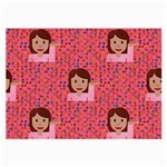 brunette girl emoji Large Glasses Cloth