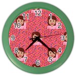 brunette girl emoji Color Wall Clock