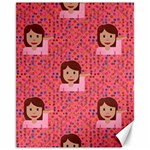 brunette girl emoji Canvas 11  x 14 