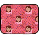 brunette girl emoji Double Sided Fleece Blanket (Mini)