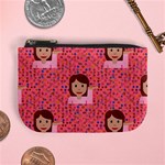 brunette girl emoji Mini Coin Purse