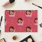 brunette girl emoji Cosmetic Bag (Large)