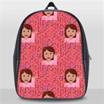 brunette girl emoji School Bag (Large)