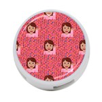 brunette girl emoji 4-Port USB Hub (One Side)