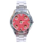 brunette girl emoji Stainless Steel Analogue Watch