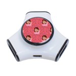 brunette girl emoji 3-Port USB Hub