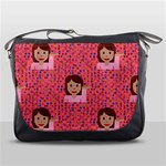 brunette girl emoji Messenger Bag