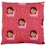 brunette girl emoji Large Cushion Case (Two Sides)