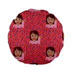 brunette girl emoji Standard 15  Premium Round Cushion 