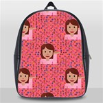 brunette girl emoji School Bag (XL)