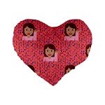 brunette girl emoji Standard 16  Premium Heart Shape Cushion 