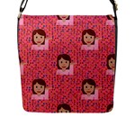 brunette girl emoji Flap Closure Messenger Bag (L)