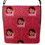 brunette girl emoji Flap Closure Messenger Bag (S)