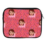 brunette girl emoji Apple iPad 2/3/4 Zipper Case