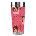 brunette girl emoji Stainless Steel Travel Tumbler