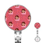 brunette girl emoji Stainless Steel Nurses Watch