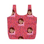 brunette girl emoji Full Print Recycle Bag (M)