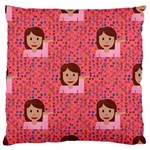 brunette girl emoji Standard Flano Cushion Case (One Side)