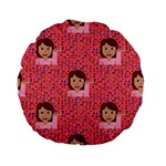 brunette girl emoji Standard 15  Premium Flano Round Cushion 