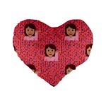 brunette girl emoji Standard 16  Premium Flano Heart Shape Cushion 