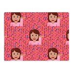 brunette girl emoji Double Sided Flano Blanket (Mini)