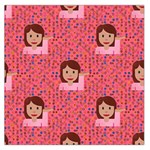 brunette girl emoji Large Satin Scarf (Square)