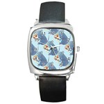 Pizza Rat Square Metal Watch