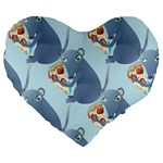 Pizza Rat Large 19  Premium Heart Shape Cushion