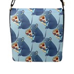 Pizza Rat Flap Closure Messenger Bag (L)