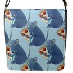 Pizza Rat Flap Closure Messenger Bag (S)