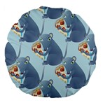 Pizza Rat Large 18  Premium Flano Round Cushion 