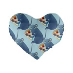 Pizza Rat Standard 16  Premium Flano Heart Shape Cushion 