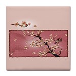 Peach blossom ceramic wall tile / Tile Coaster / Tile trivet