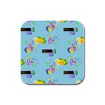 Lemon Party Rubber Square Coaster (4 pack)