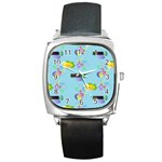 Lemon Party Square Metal Watch