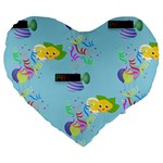 Lemon Party Large 19  Premium Heart Shape Cushion