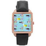 Lemon Party Rose Gold Leather Watch 