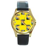 Rosie the riveter Round Gold Metal Watch