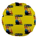 Rosie the riveter Large 18  Premium Round Cushion 