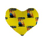 Rosie the riveter Standard 16  Premium Heart Shape Cushion 