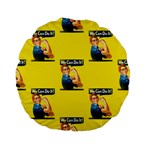 Rosie the riveter Standard 15  Premium Flano Round Cushion 