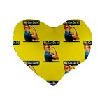 Rosie the riveter Standard 16  Premium Flano Heart Shape Cushion 