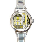 Casino Round Italian Charm Watch