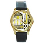 Casino Round Gold Metal Watch