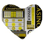 Casino Large 19  Premium Heart Shape Cushion