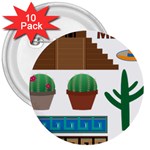 Mexico  3  Button (10 pack)