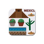 Mexico  Rubber Square Coaster (4 pack)