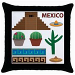 Mexico  Throw Pillow Case (Black)