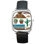 Mexico  Square Metal Watch